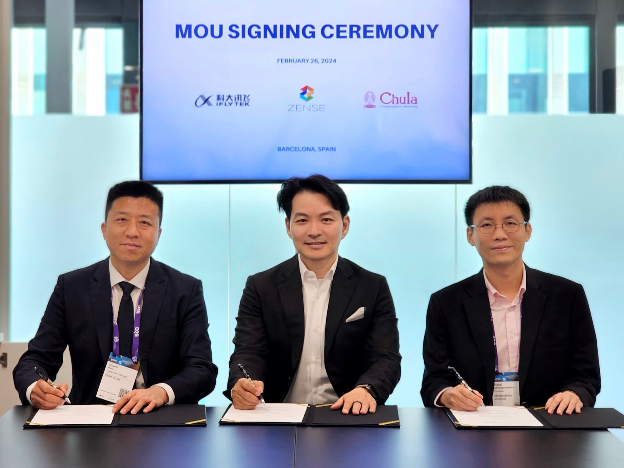 iFLYTEK, Zense Entertainment, and Chulalongkorn University Sign MOU to Accelerate Advancement of Thai Speech Recognition