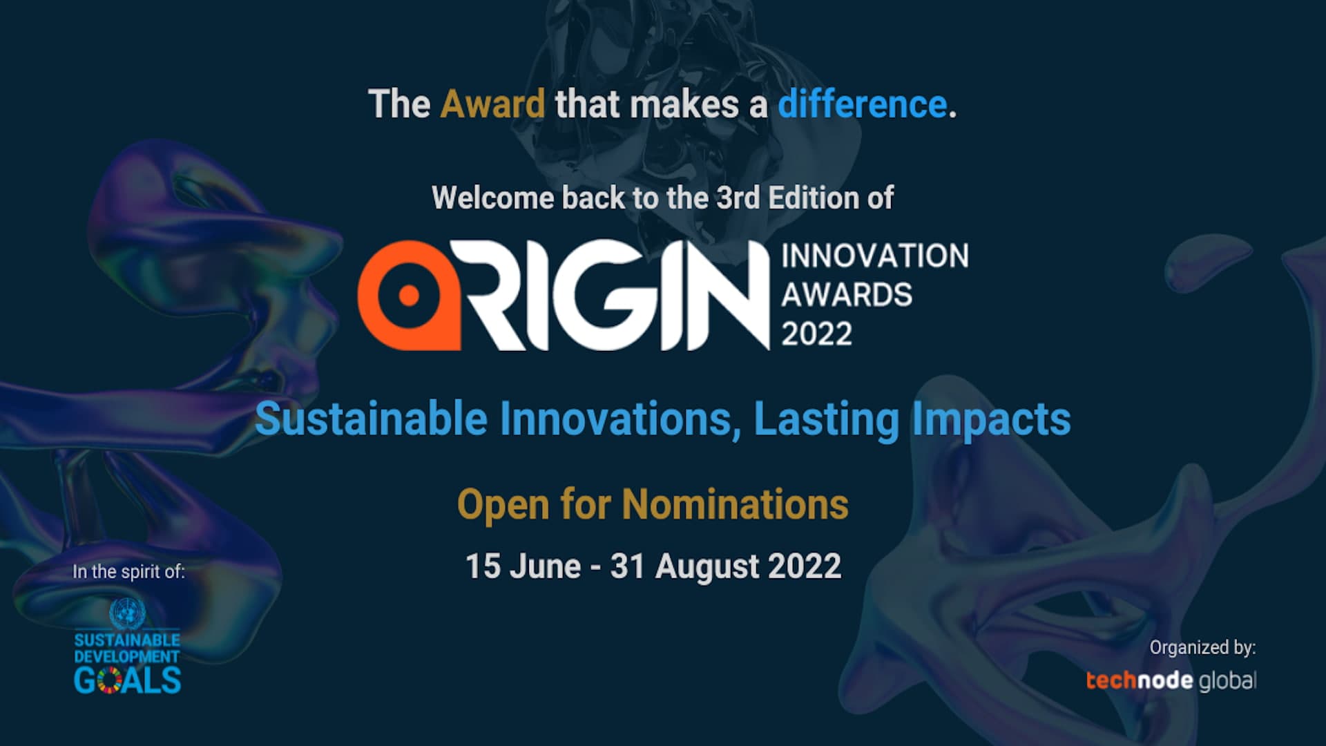 ORIGIN Innovation Awards 2022 now open for nomination